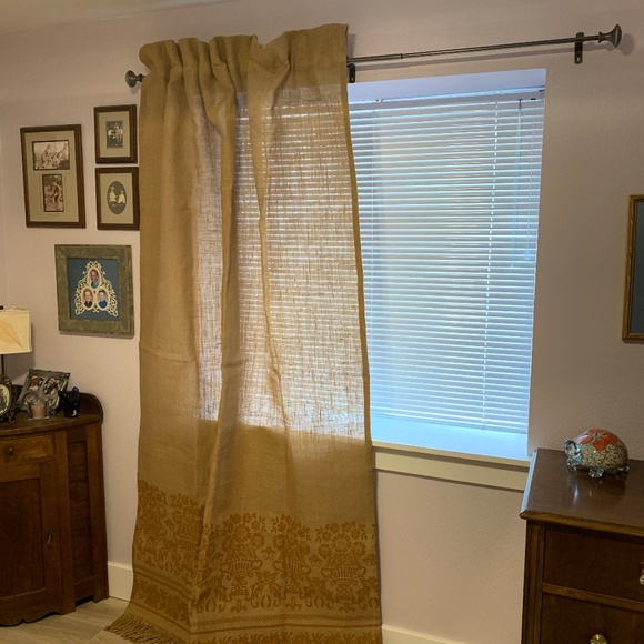 Ballard Design Accents Fringed Burlap Curtain Panels 2 Poshmark